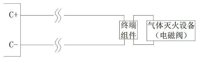 JBF5016四川气体灭火控制器喷洒启动输出接线示意图